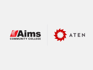 Aims Community College and Aten Design Agency logos on white